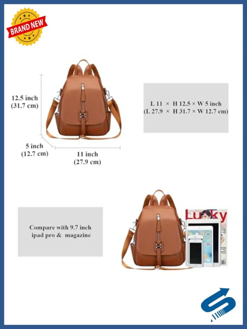 Genuine Leather Backpack for Women Convertible 3 in 1 Carry Bag Fits 9.7